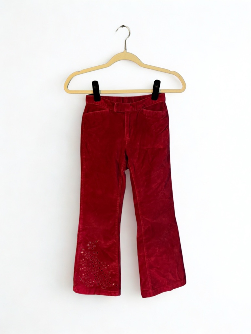 GAP Girls' Red Velvet Flared Jeans